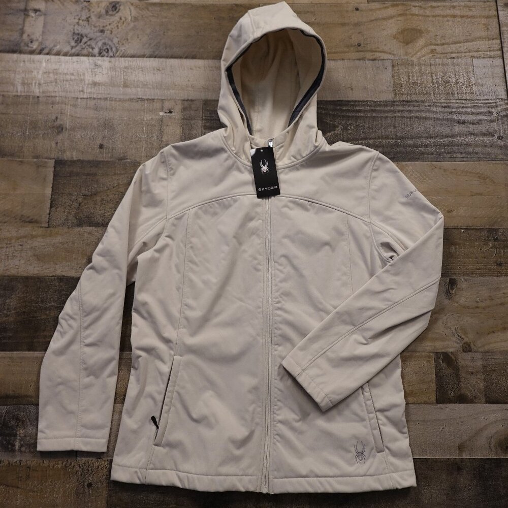 Spyder Alyce Hooded Track Jacket women's extra large moonbeam NWT